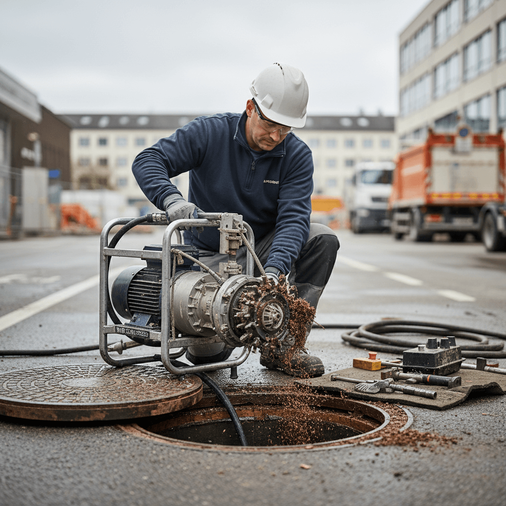 Wurzelfräsen im Kanal durch Fachpersonal